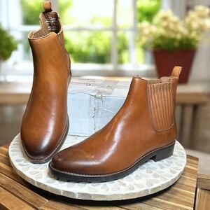 Thursday Boot Co Duchess Covered Leather Handmade Chelsea Boots Mahogany Brown W